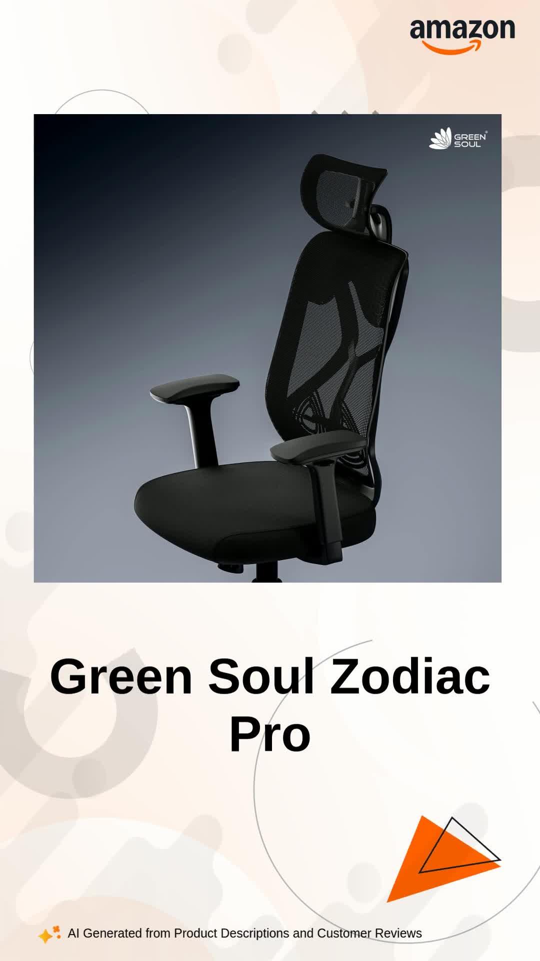 Green Soul Zodiac Pro | Nylon PVC |Office Chair with Seat Slider